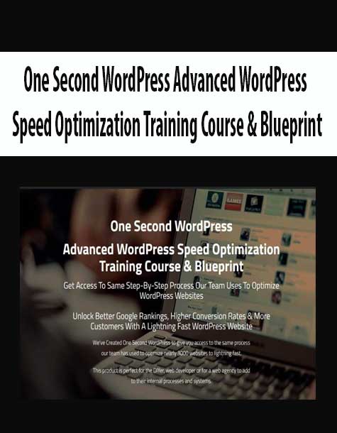 One Second WordPress Advanced WordPress Speed Optimization Training Course & Blueprint