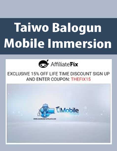 [Download Now] Taiwo Balogun – Mobile Immersion